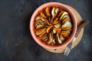 Ratatouille Recipe Featuring Colorful Vegetables Arranged in Circles | Vitacost.com/blog