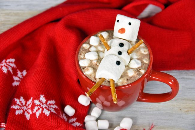 Christmas Food Crafts & More Holiday Fun Christmas Food Crafts: Marshmallow Snowman in Mug with Hot Chocolate | Vitacost.com/blog