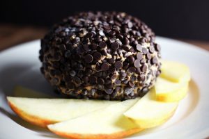 Homemade Vegan Chocolate Chip "Cheesecake" Ball with Apple Slices | Vitacost.com/Blog
