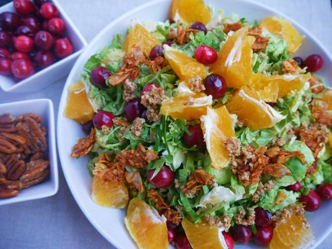 Vegan Holiday Salad with Coconut Bacon, Pecans & Cranberries | Vitacost.com/blog