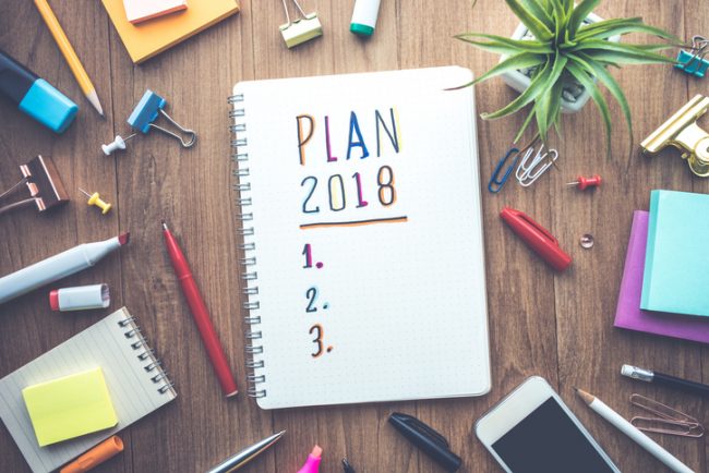 Notebook with New Year's Goals Outline Written on Page | Vitacost.com/Blog