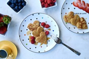 Homemade Paleo Pancakes Shaped into Hearts for Valentine's Day | Vitacost.com/Blog