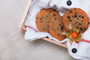 Blueberry Chocolate Chip Cookies on White Cloth Napkin | Vitacost.com/blog