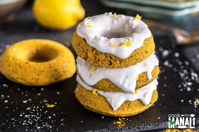 Vegan Lemon Turmeric Donut Recipe Homemade Vegan Lemon Turmeric Donuts with Coconut Icing | Vitacost.com/Blog