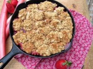 Homemade Gluten-Free Cast-Iron Skillet Strawberry-Rhubarb Cobbler | Vitacost.com/Blog