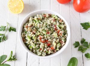 Bowl of Gluten-Free Tabbouleh, Made with Quinoa & Cauliflower | Vitacost.com/blog