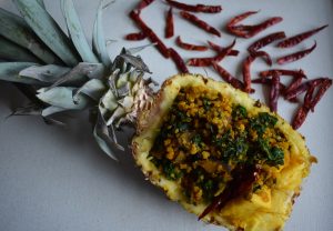 Half a Pineapple Stuffed With Pineapple Cauliflower Fried Rice #recipe | Vitacost.com/blog
