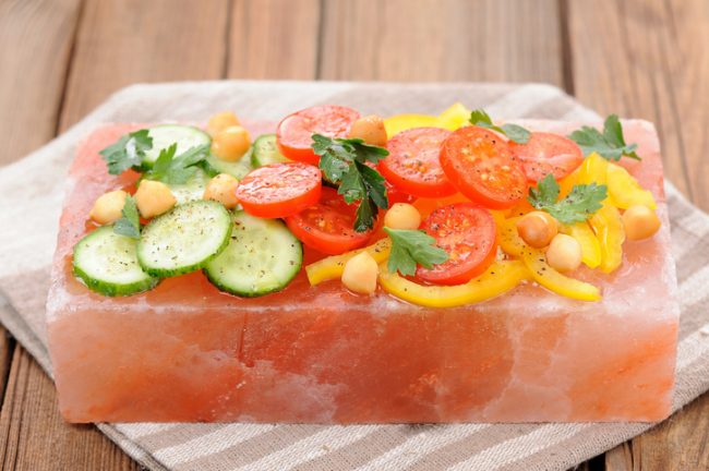 Chopped Veggies on Himalayan Pink Salt Block | Vitacost.com/Blog