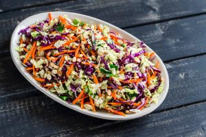 Crunchy Broccoli Slaw with Shredded Broccoli Stalk and Cabbage in Bowl | Vitacost.com/blog