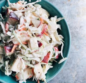 Blue Bowl of Apple Slaw: Easy No-Mayo Coleslaw #recipe | Vitacost.com/blog