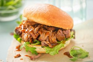 Root Beer Pulled Pork on a Bun With Lettuce #recipe | Vitacost.com/blog