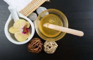 Spa-Like Essentials for Sugaring at Home and Natural Hair Removal on Black Table | Vitacost.com/blog
