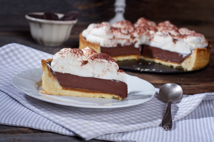 Slice of Vegan Avocado Chocolate Mousse Pie with Whipped Coconut Cream | Vitacost.com/blog