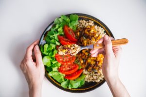 Balanced Plant-Based Salad with Tomatoes, Grains and Veggies | Vitacost.com/Blog
