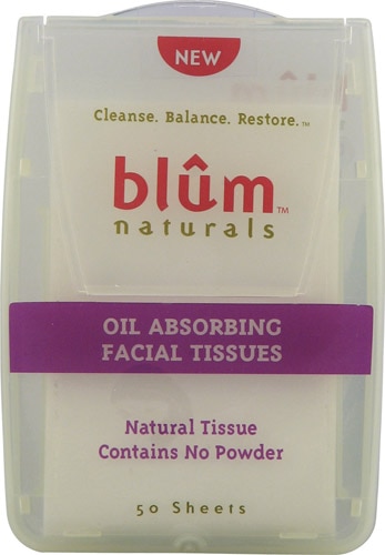 Blum Naturals Oil Absorbing Facial Tissues | Vitacost.com/Blog