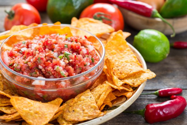 Homemade Salsa Recipe Homemade Salsa in Glass Bowl with Tortilla Chips | Vitacost.com/blog