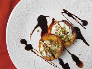 Homemade Baked Peaches & Cream with Balsamic Drizzle | Vitacost.com/Blog