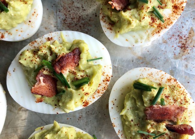 Guacamole Filled Deviled Eggs Topped With Bacon | Vitacost