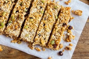 Top View of Homemade Granola Bars with Seeds & Fruit | Vitacost Blog