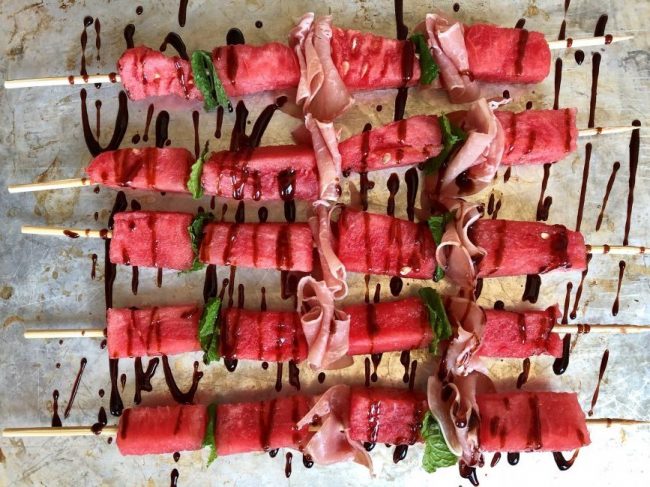 Prosciutto & Watermelon Skewers Prosciutto & Watermelon on Skewers with Balsamic Glaze | Vitacost Blog