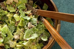 Homemade Vegan Caesar Salad in Wooden Bowl | Vitacost.com/Blog