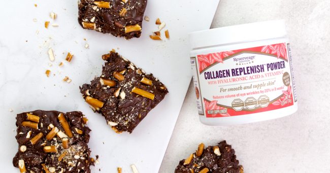 Homemade Collagen-Infused Chocolate Pretzel Fudge Bars | Vitacost.com/Blog