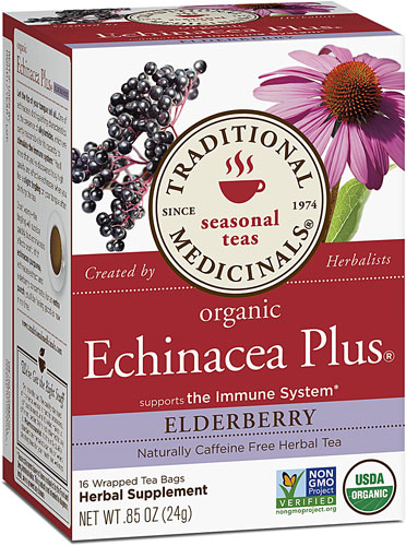 Traditional Medicinals Organic Echinacea Plus with Elderberry | Vitacost.com/Blog