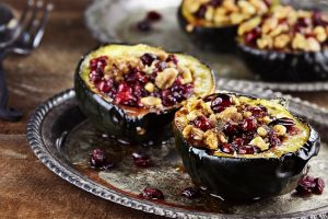 Acorn Squash as Vegan Thanksgiving Main Dish on Serving Tray | Vitacost.com/blog