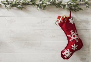 Christmas Stocking Hanging with Healthy Gifts Inside | Vitacost.com/Blog
