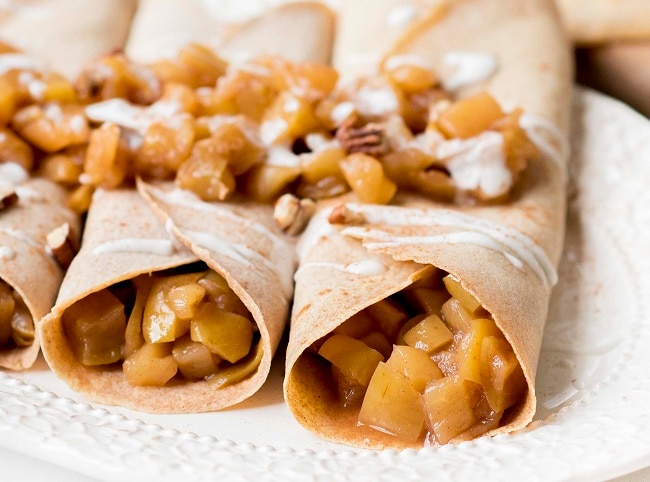 Cinnamon Apple Crepes  Apple Crepes with Whipped Coconut Cream Topping | Vitacost.com/blolg