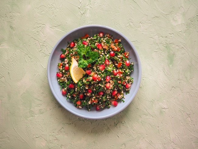 Quinoa  Salad with Kale, Pomegranate and Herbs