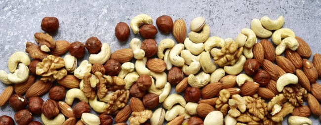 mixed nuts on table