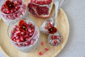 Chia Pudding with Pomegranate in Glass Cups | Vitacost.com/blog