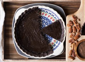 Chocolate Chess Pie with Pecan Crust in Pie Plate | Vitacost.com/blog