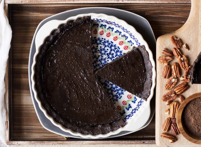 Chocolate Chess Pie with Pecan Crust Chocolate Chess Pie with Pecan Crust in Pie Plate | Vitacost.com/blog