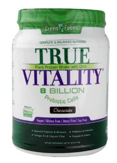 Green Foods True Vitality Plant Protein Shake with DHA Chocolate
