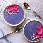 Homemade Purple Potato-Leek Soup Garnished with Radishes & Chives | Vitacost.com/Blog