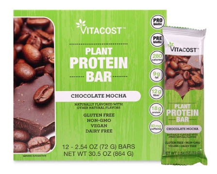 Vitacost Plant Protein Bar, Chocolate Mocha | Vitacost.com/blog