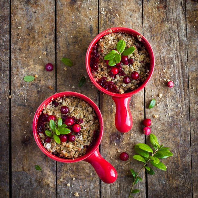 Top View of Cranberry Crumble in Single-Serve Bowls | Vitacost Blog