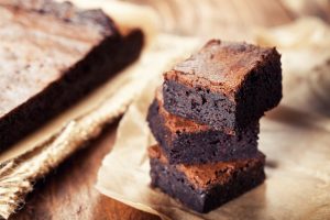 Stack of Keto Brownies on Brown Background | Vitacost.com/blog