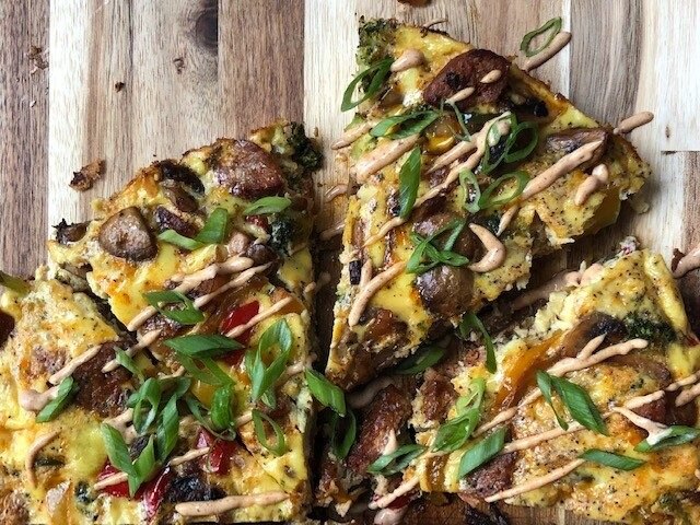 Close Up of Mushroom Frittata on Wood | Vitacost Blog