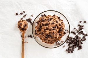Homemade Healthy Protein Cookie Dough with Chocolate Chips in Bowl | Vitacost.com/Blog