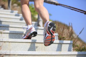 Lower Leg View of Sneakers-Clad Woman Doing Stairs Workout Outdoors | Vitacost Blog
