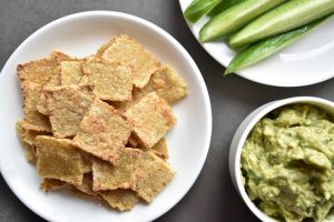 Homemade Cauliflower Crackers with Guacamole | Vitacost.com/Blog