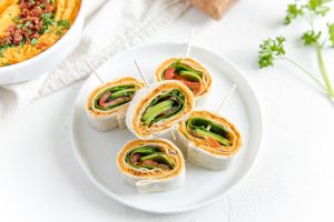 Mediterranean Pinwheel Sandwiches on White Plate | Vitacost.com