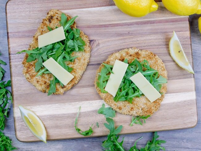 Vegan “Chicken” Cutlet Milanese Recipe Homemade Vegan “Chicken” Cutlet Milanese with Arugula & Vegan Parmesan | Vitacost.com/Blog