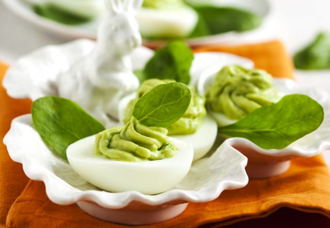 Easy Avocado Deviled Eggs  Close Up on Guacamole Deviled Eggs | Vitacost Blog