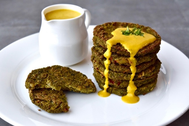 Homemade Broccoli Patties with Turmeric Tahini Sauce | Vitacost.com/Blog