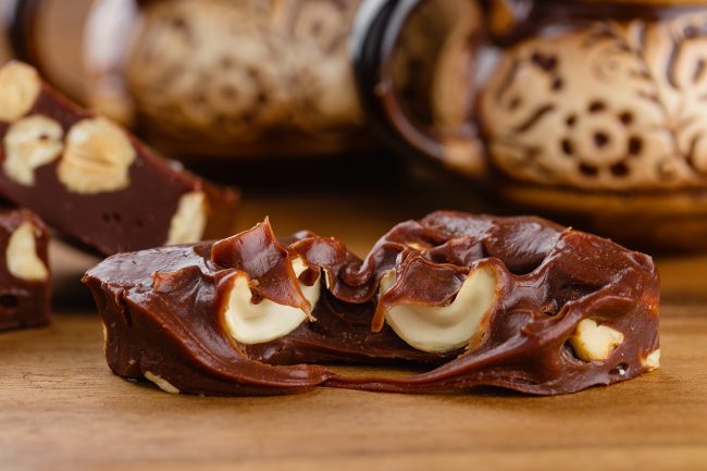 Close Up of Creamy Chocolate Fudge with Cashews | Vitacost Blog