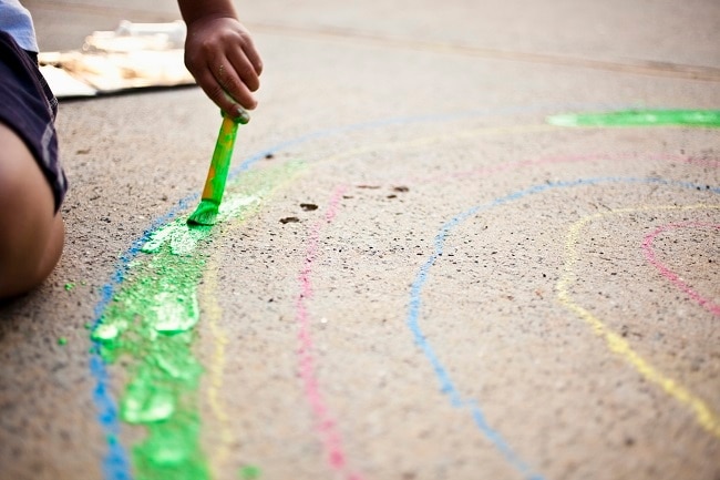 DIY Sidewalk Chalk Paint for Kids in Less than 5 Minutes